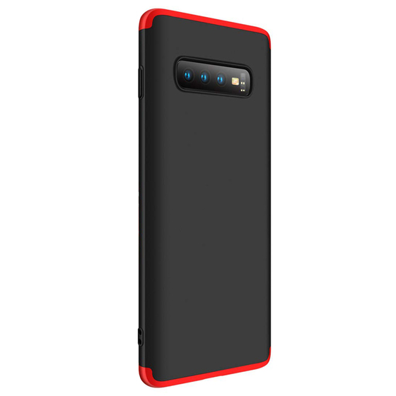 Microsonic Samsung Galaxy S10 Kılıf Double Dip 360 Protective Siyah Kırmızı