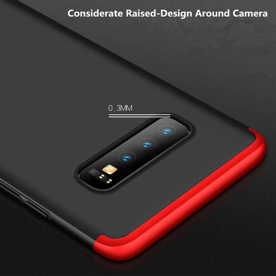 Microsonic Samsung Galaxy S10 Kılıf Double Dip 360 Protective Siyah Kırmızı