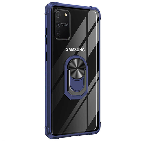 Microsonic Samsung Galaxy S10 Lite Kılıf Grande Clear Ring Holder Lacivert