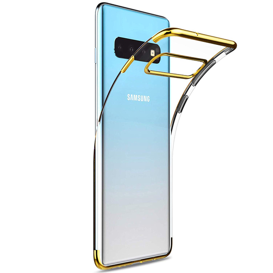 Microsonic Samsung Galaxy S10 Plus Kılıf Skyfall Transparent Clear Gold