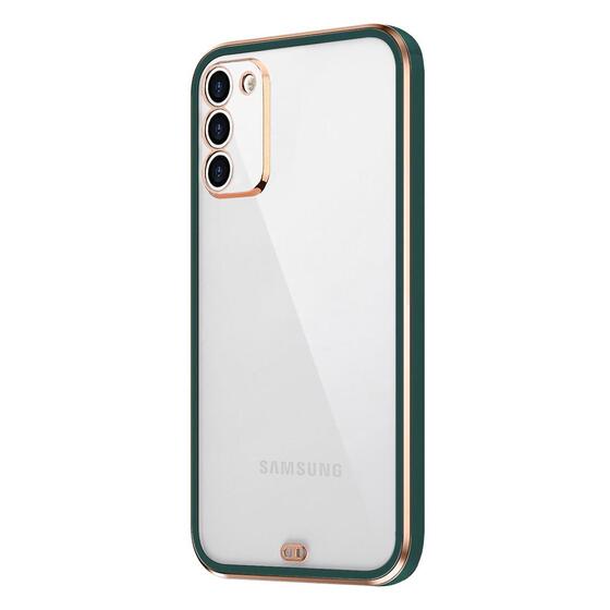 Microsonic Samsung Galaxy S20 FE Kılıf Laser Plated Soft Koyu Yeşil