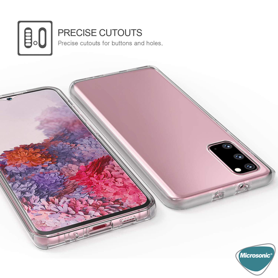 Microsonic Samsung Galaxy S20 Kılıf 6 tarafı tam full koruma 360 Clear Soft Şeffaf