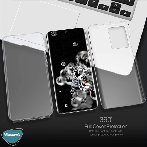 Microsonic Samsung Galaxy S20 Ultra Kılıf 6 tarafı tam full koruma 360 Clear Soft Şeffaf