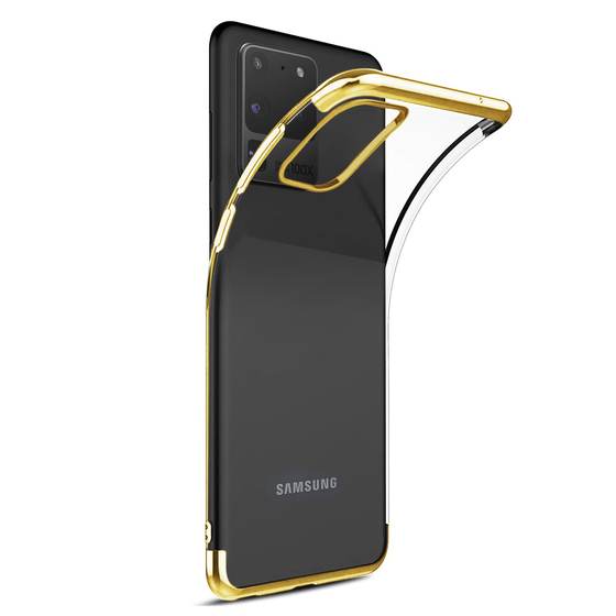 Microsonic Samsung Galaxy S20 Ultra Kılıf Skyfall Transparent Clear Gold