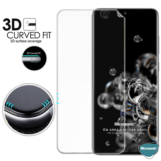 Microsonic Samsung Galaxy S20 Ultra Ön + Arka Kavisler Dahil Tam Ekran Kaplayıcı Film