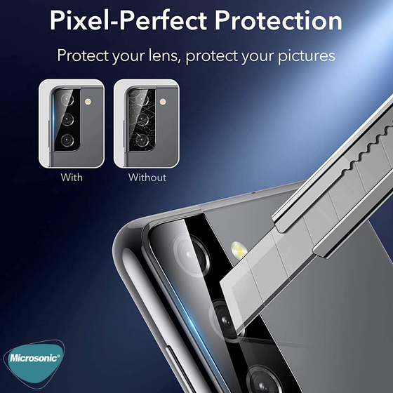 Microsonic Samsung Galaxy S21 Kamera Lens Koruma Camı V2 Siyah