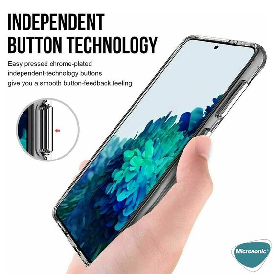 Microsonic Samsung Galaxy S21 Kılıf Transparent Soft Beyaz