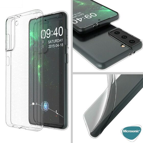 Microsonic Samsung Galaxy S21 Plus Kılıf Transparent Soft Beyaz