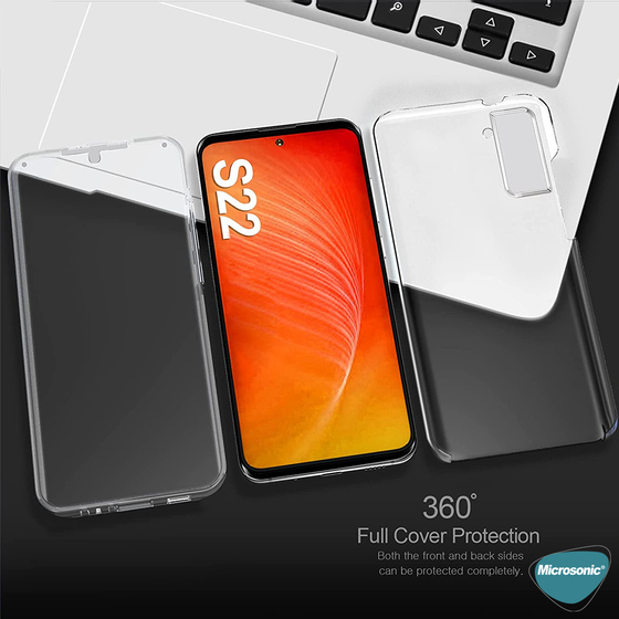 Microsonic Samsung Galaxy S22 Kılıf 6 Tarafı Tam Full Koruma 360 Clear Soft Şeffaf