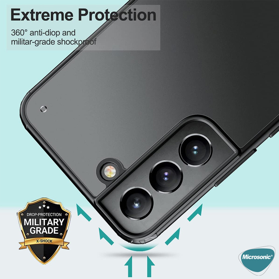 Microsonic Samsung Galaxy S22 Kılıf Frosted Frame Lacivert