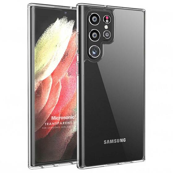 Microsonic Samsung Galaxy S22 Ultra Kılıf Transparent Soft Beyaz