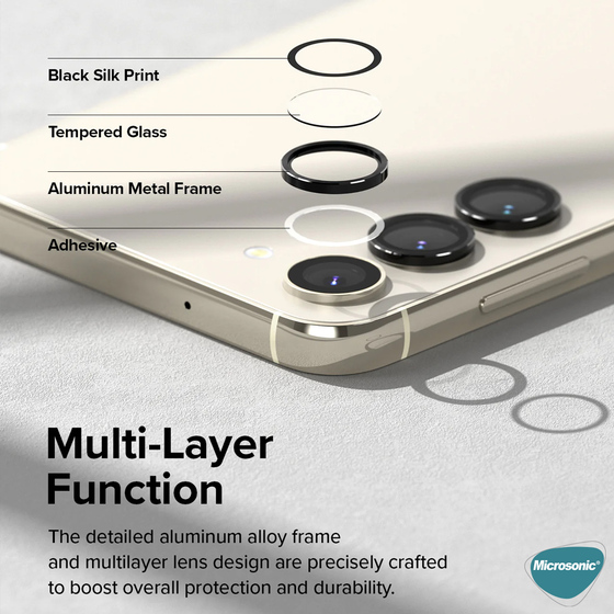 Microsonic Samsung Galaxy S23 FE Tekli Kamera Lens Koruma Camı Mor