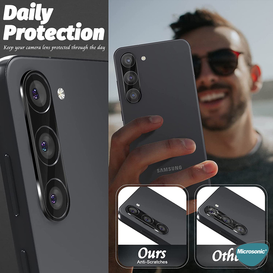 Microsonic Samsung Galaxy S23 Plus Kamera Lens Koruma Camı V2 Siyah