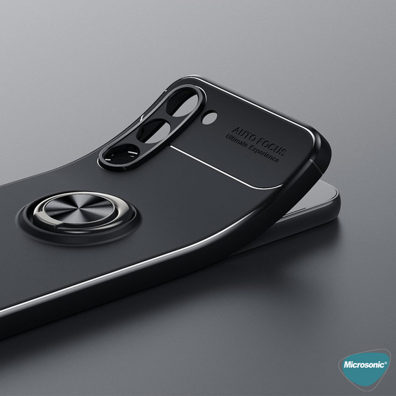Microsonic Samsung Galaxy S23 Plus Kılıf Kickstand Ring Holder Siyah