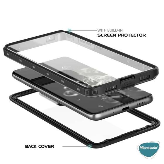 Microsonic Samsung Galaxy S23 Plus Kılıf Waterproof 360 Full Body Protective Siyah