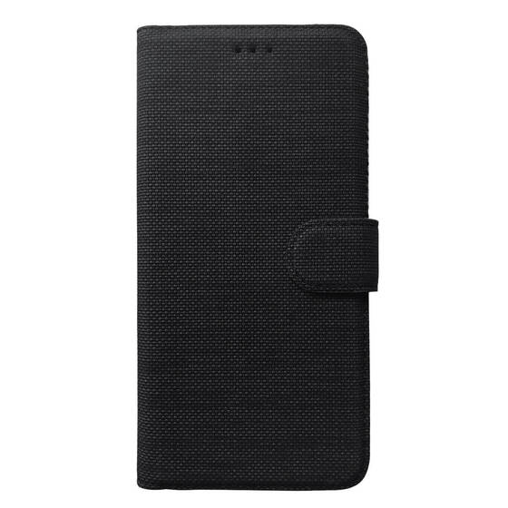 Microsonic Samsung Galaxy S23 Ultra Kılıf Fabric Book Wallet Siyah