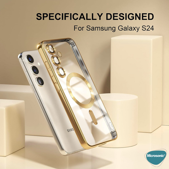 Microsonic Samsung Galaxy S24 Plus Kılıf MagSafe Luxury Electroplate Koyu Yeşil