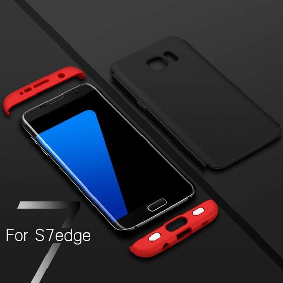Microsonic Samsung Galaxy S7 Edge Kılıf Double Dip 360 Protective Siyah