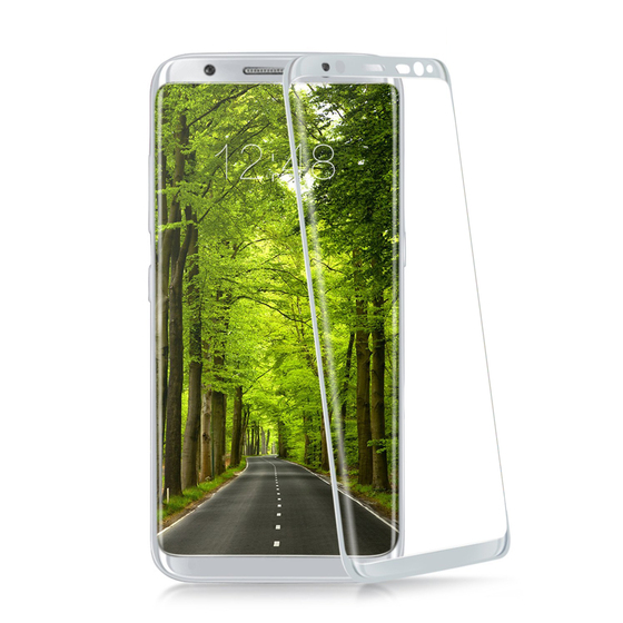 Microsonic Samsung Galaxy S8 3D Kavisli Temperli Cam Ekran koruyucu Kırılmaz Film Beyaz