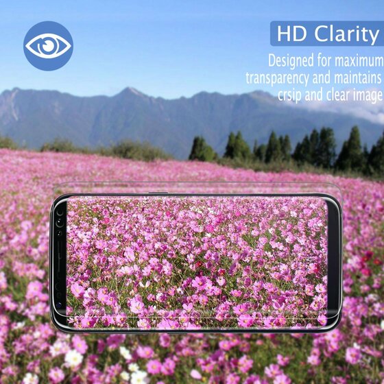 Microsonic Samsung Galaxy S8 3D Kavisli Temperli Cam Ekran koruyucu Kırılmaz Film Şeffaf