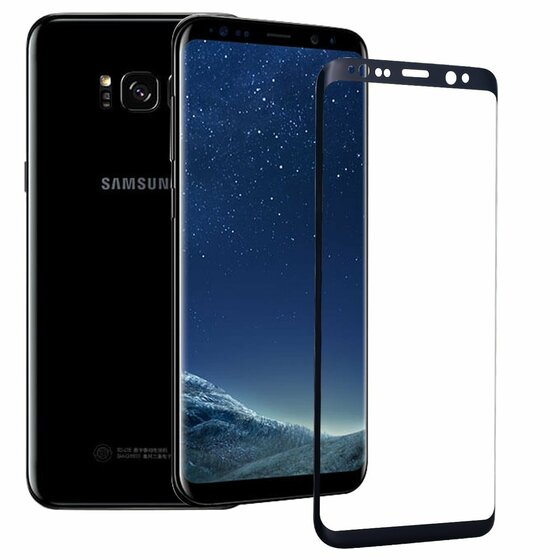 Microsonic Samsung Galaxy S8 3D Kavisli Temperli Cam Ekran koruyucu Kırılmaz Film Siyah