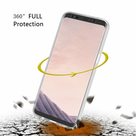 Microsonic Samsung Galaxy S8 Kılıf 6 tarafı tam full koruma 360 Clear Soft Şeffaf
