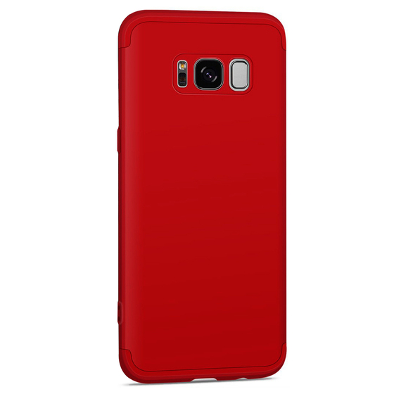 Microsonic Samsung Galaxy S8 Kılıf Double Dip 360 Protective Kırmızı