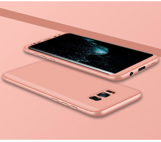 Microsonic Samsung Galaxy S8 Kılıf Double Dip 360 Protective Rose Gold