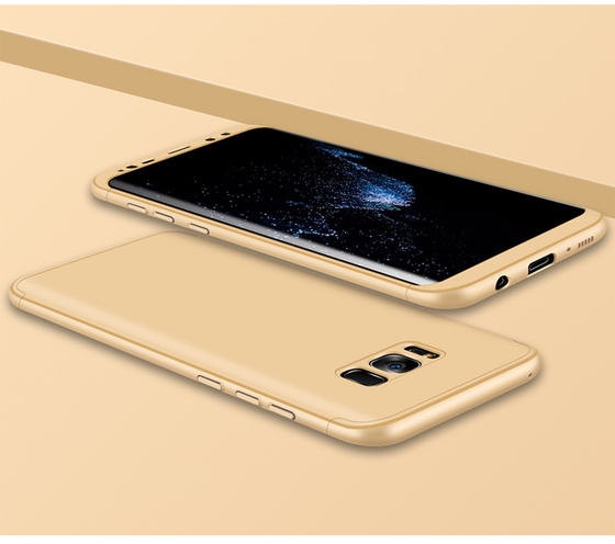 Microsonic Samsung Galaxy S8 Plus Kılıf Double Dip 360 Protective Gold