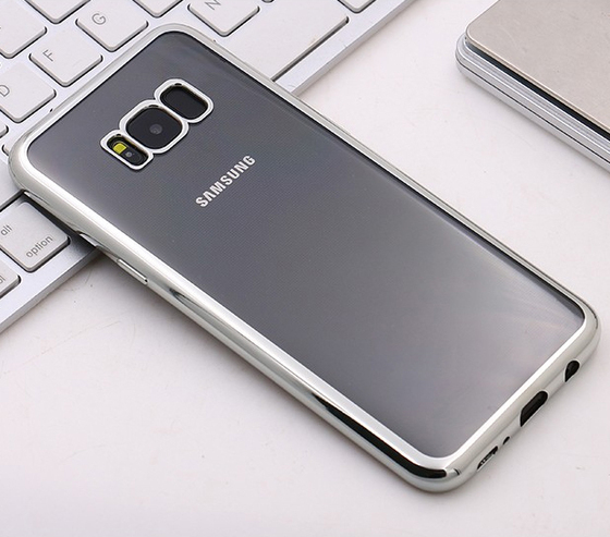 Microsonic Samsung Galaxy S8 Plus Kılıf Flexi Delux Gümüş