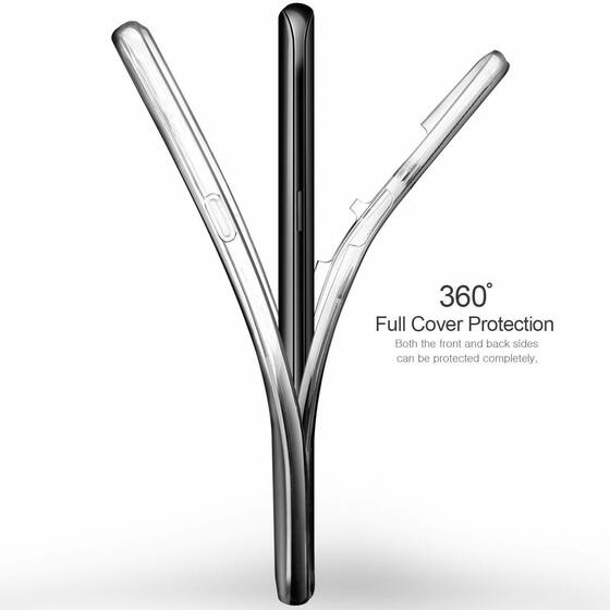 Microsonic Samsung Galaxy S9 Plus Kılıf 6 tarafı tam full koruma 360 Clear Soft Şeffaf