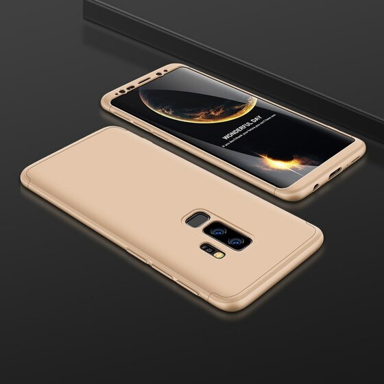 Microsonic Samsung Galaxy S9 Plus Kılıf Double Dip 360 Protective Gold