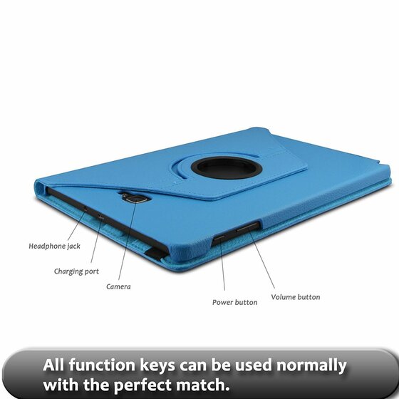 Microsonic Samsung Galaxy Tab A 10.1'' P580 Kılıf 360 Rotating Stand Deri Mavi