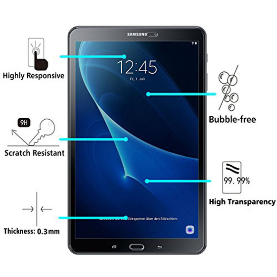 Microsonic Samsung Galaxy Tab A 10.1'' P580 Temperli Cam Ekran koruyucu Kırılmaz film