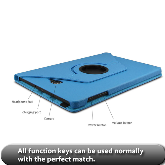 Microsonic Samsung Galaxy Tab A 10.1'' T580 Kılıf 360 Rotating Stand Deri Mavi