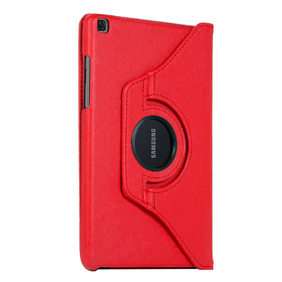 Microsonic Samsung Galaxy Tab A7 T500 Kılıf 360 Rotating Stand Deri Kırmızı