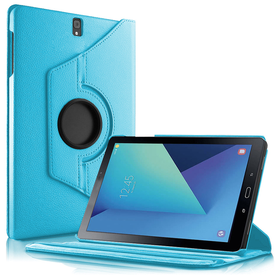 Microsonic Samsung Galaxy Tab S3 9.7'' T820/T825 Kılıf 360 Dönerli Stand Deri Mavi