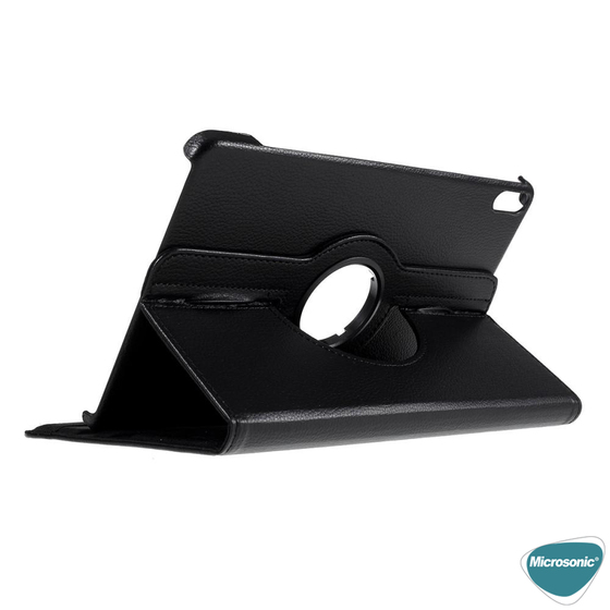 Microsonic Samsung Galaxy Tab S9 FE Kılıf 360 Rotating Stand Deri Siyah