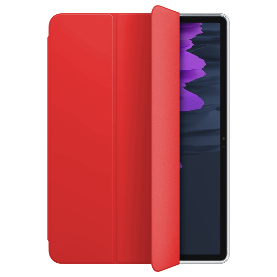 Microsonic Samsung Galaxy Tab S9 Plus X810 Kılıf Slim Translucent Back Smart Cover Kırmızı