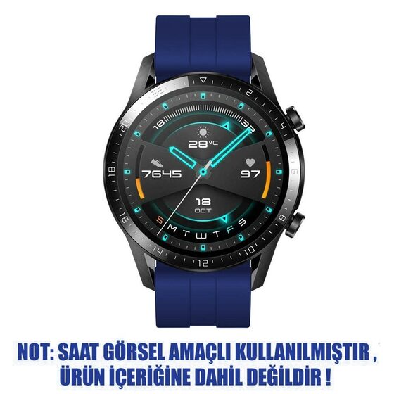 Microsonic Samsung Galaxy Watch 3 45mm Kordon, Silicone RapidBands Lacivert