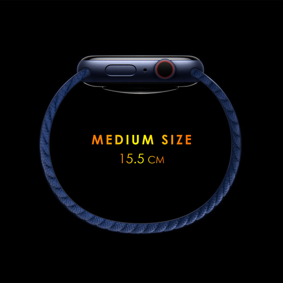 Microsonic Samsung Galaxy Watch 4 40mm Kordon, (Medium Size, 155mm) Braided Solo Loop Band Lacivert