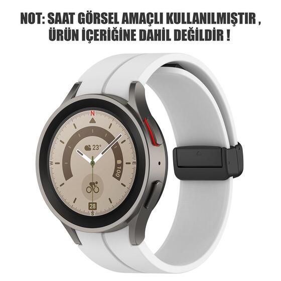 Microsonic Samsung Galaxy Watch 4 40mm Kordon Ribbon Line Beyaz