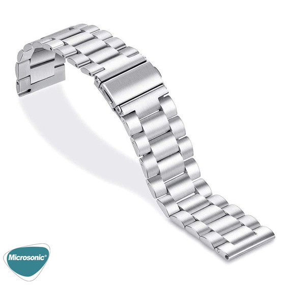Microsonic Samsung Galaxy Watch 4 40mm Metal Stainless Steel Kordon Gümüş