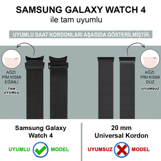 Microsonic Samsung Galaxy Watch 4 Classic 46mm Kordon Milano Loop Siyah
