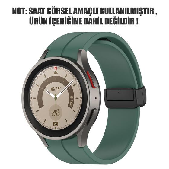Microsonic Samsung Galaxy Watch 5 44mm Kordon Ribbon Line Yeşil