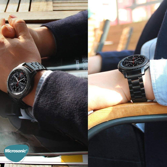 Microsonic Samsung Galaxy Watch 5 44mm Metal Stainless Steel Kordon Siyah