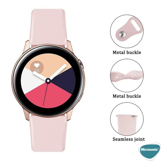 Microsonic Samsung Galaxy Watch 5 Pro 45mm Silicone Sport Band Rose Gold