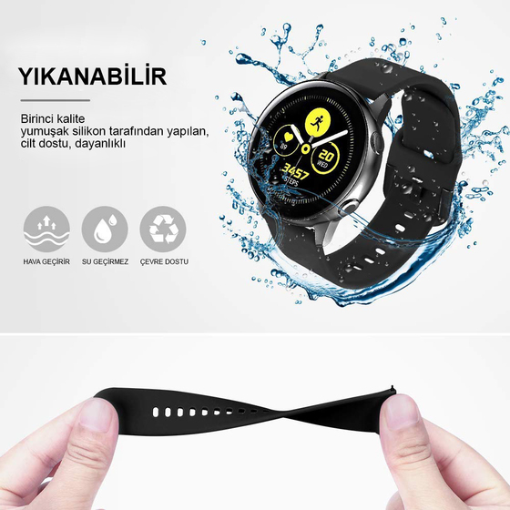 Microsonic Samsung Galaxy Watch Active Silikon Kordon Beyaz