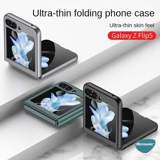 Microsonic Samsung Galaxy Z Flip 5 Kılıf Shape Hard Cover Gri