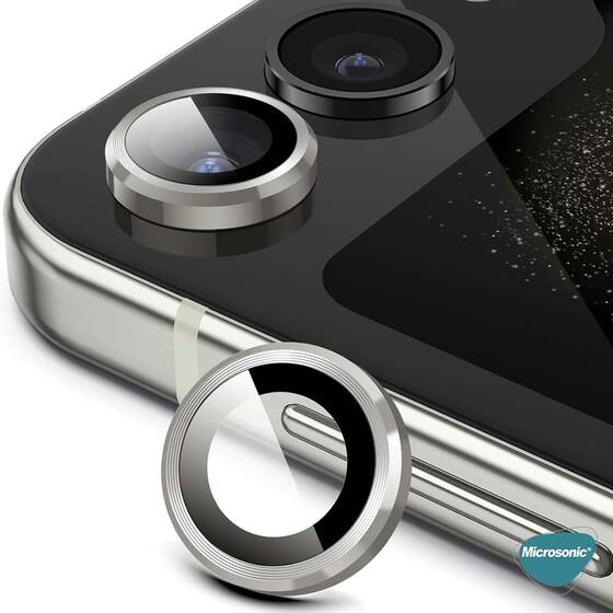 Microsonic Samsung Galaxy Z Flip 5 Tekli Kamera Lens Koruma Camı Siyah